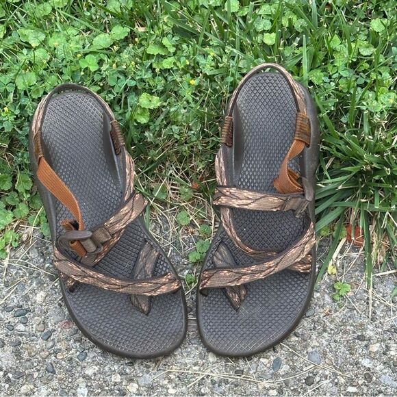 Chaco Brown and Tan Strappy Sandals - Picture 1 of 6
